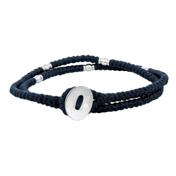 Silver bracelet blue steel - 3mm