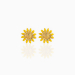 Yellow Enamel Sunflower - Ørepynt