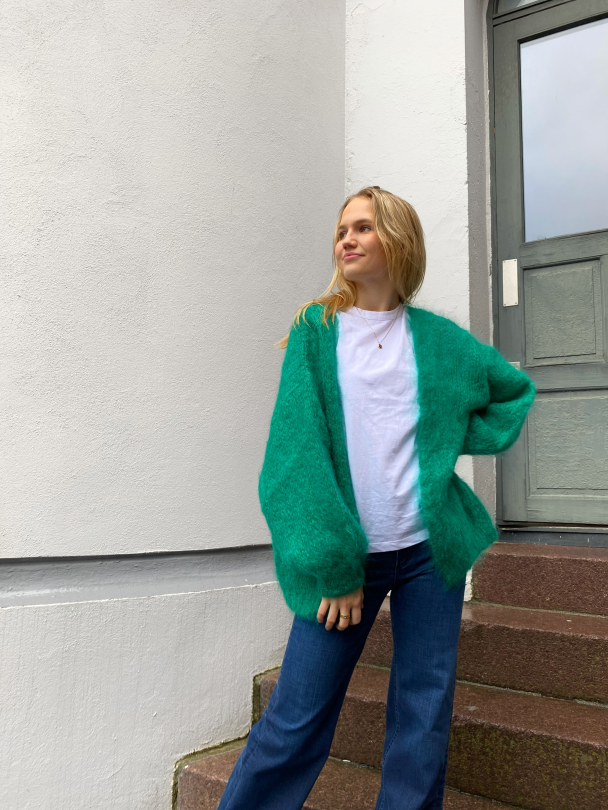Olivia Mohair Cardigan - Jade Green - Image 2