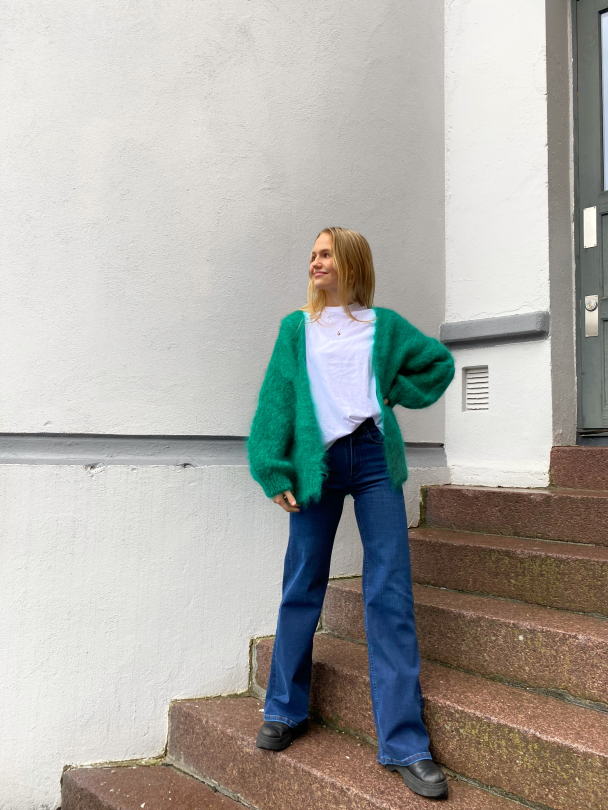 Olivia Mohair Cardigan - Jade Green - Image 3