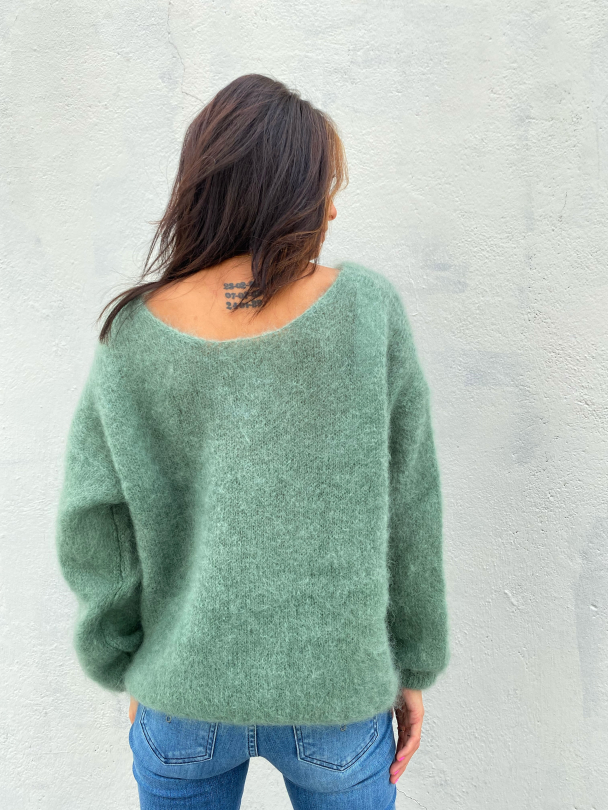 Cornelia Mohair Cardigan - Dusty Green - Image 6