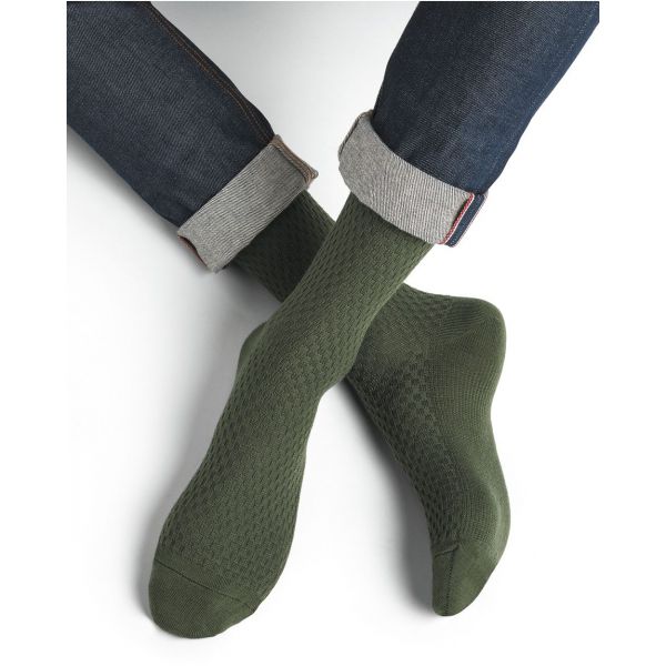 'Laine' herre merino socks, grønn
