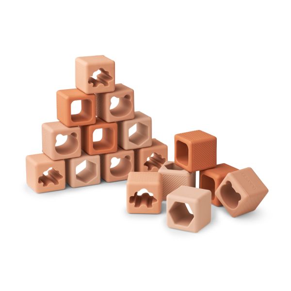 LIEWOOD - LOREN BUILDING BLOCKS 16-PK TUSCANY ROSE MIX