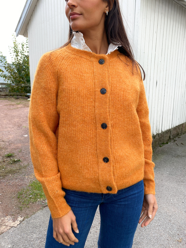 Lulu Knit Short Cardigan - Pumkin Spice/Melange - Image 1
