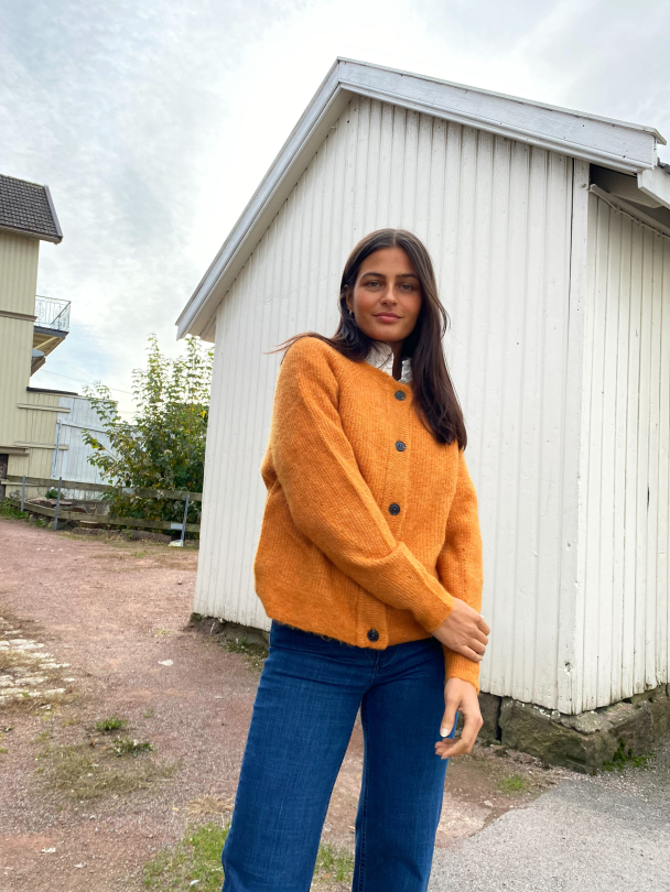 Lulu Knit Short Cardigan - Pumkin Spice/Melange - Image 2