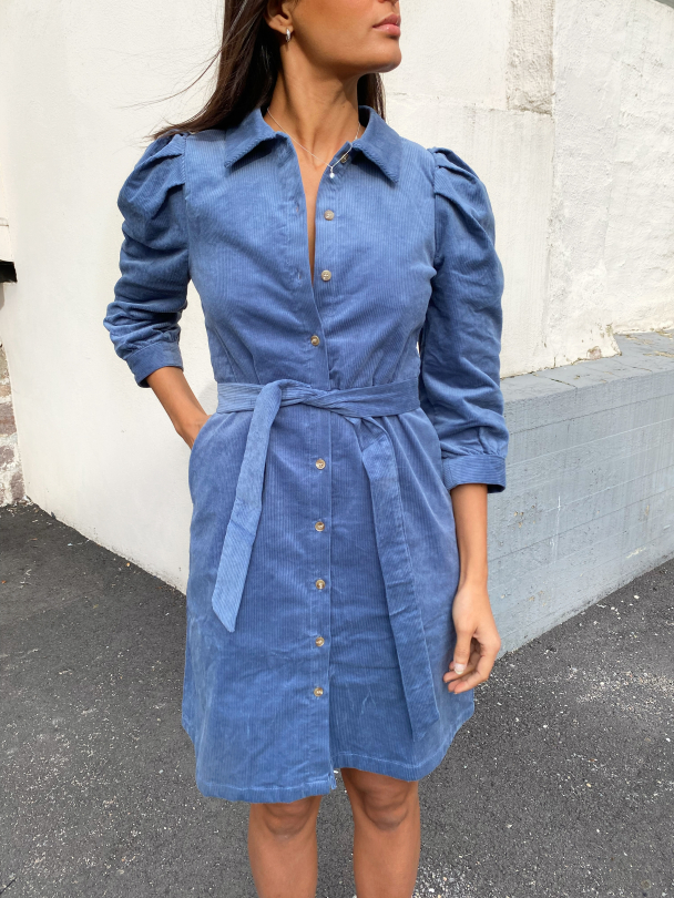 Olivia - Olli 7/8 Corduroy Dress - Country Blue - Image 1
