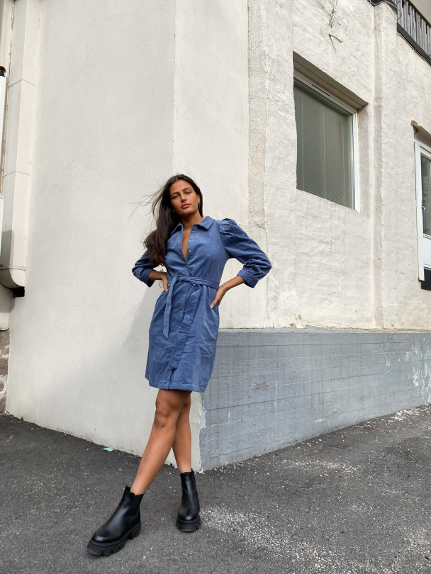 Olivia - Olli 7/8 Corduroy Dress - Country Blue - Image 3