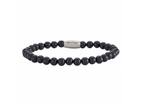 Silver bracelet black onyx - 21cm