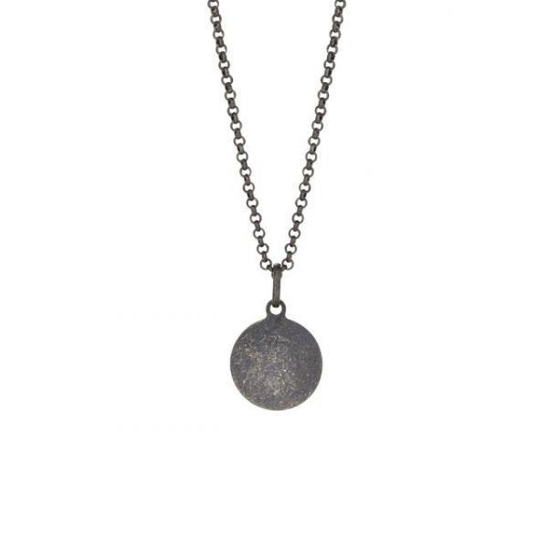 Rhd. silver necklace cracked 15mm, 60cm