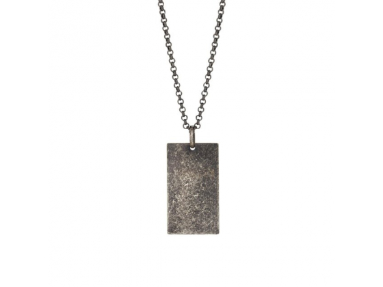 Rhd. silver necklace cracked 29mm, 60cm