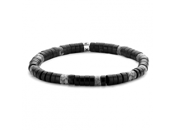 Matt Grey and Black Agate Bracelet