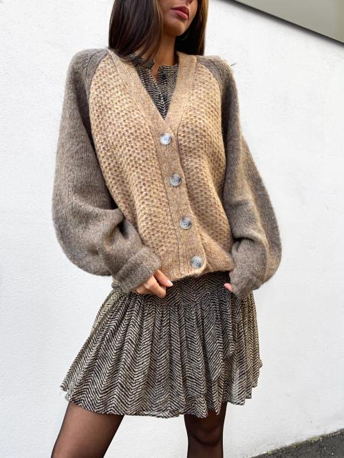 Gunhild Knit Cardigan - Dessert Palm 