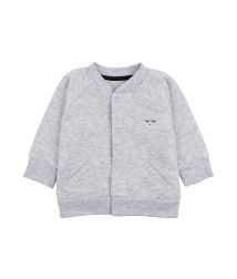 Livly | Bomber Cardigan - Grey Melange Jacquard