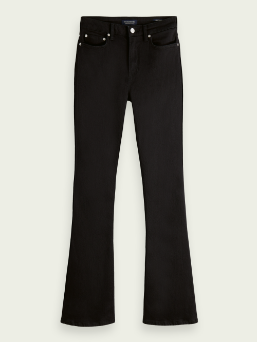 High rise floor length flare