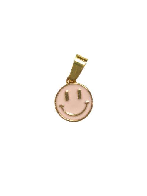 Smiley rosa gullfarget 12 mm charms