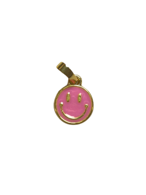 Smiley rosa gullfarget 10 mm charms