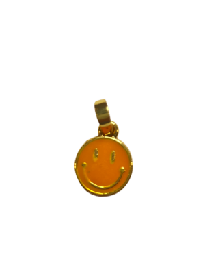 Smiley orange gullfarget 10 mm charms