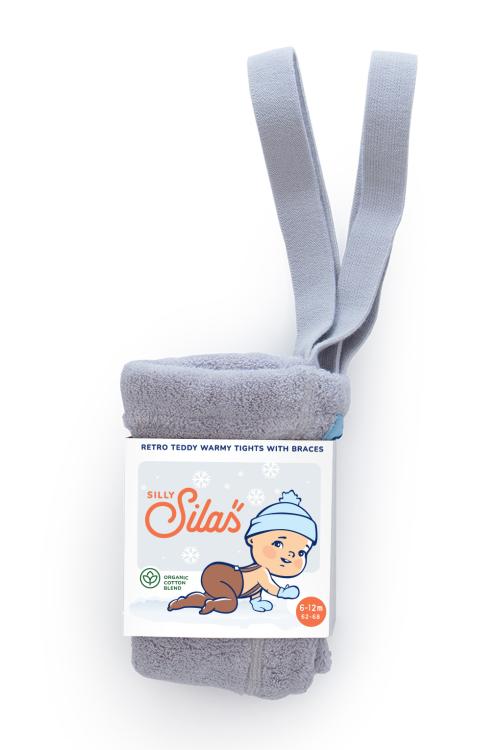 Silly Silas | Teddy Footed Tights - Pearl Grey