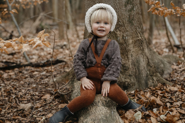 Teddy Footed Tights - Cinnamon - Image 3
