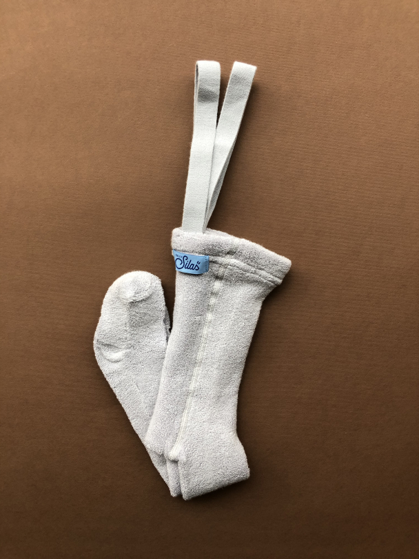 Teddy Footed Tights - Pearl Grey - Image 4