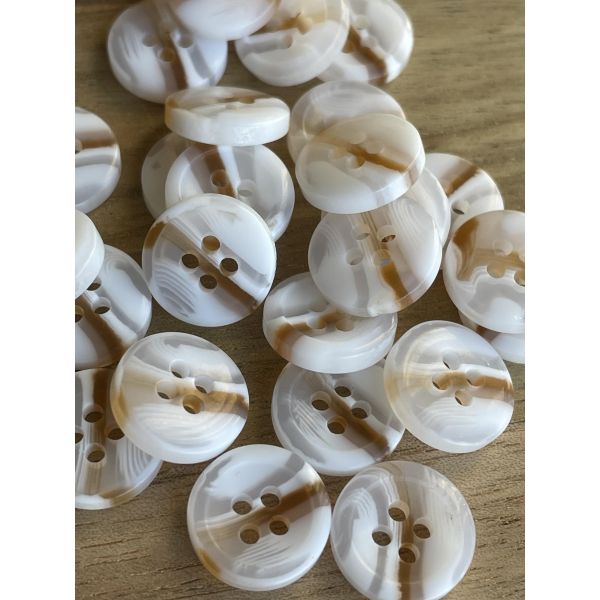 Hvit/brun marble - 13mm