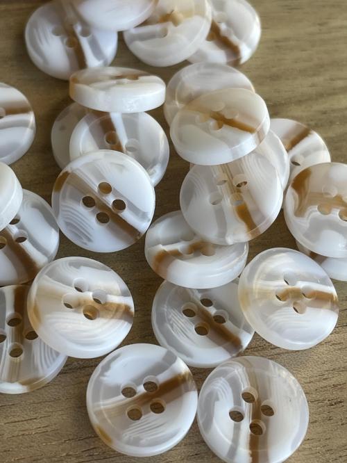 Hvit/brun marble - 13mm