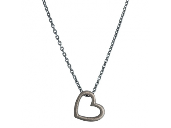 Ox. heart silver necklace 