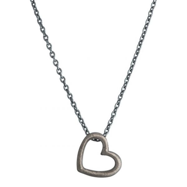 Ox. heart silver necklace 