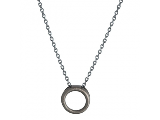 Ox. silver necklace circle
