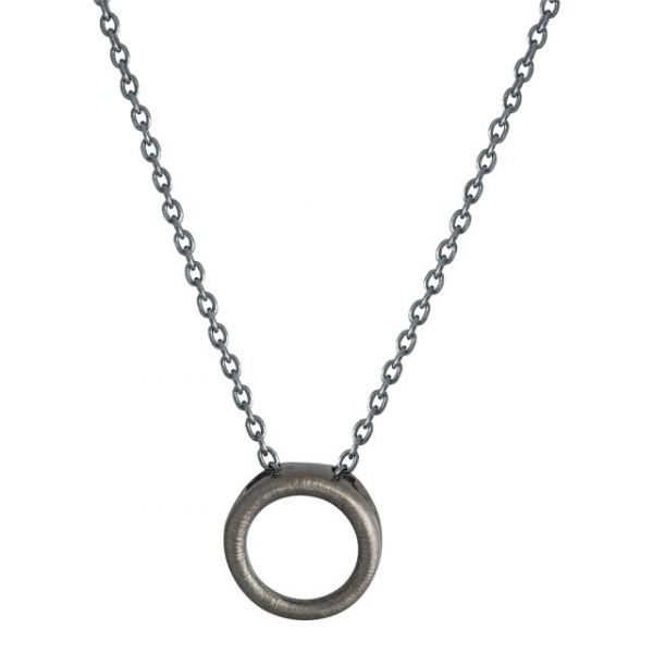 Ox. silver necklace circle