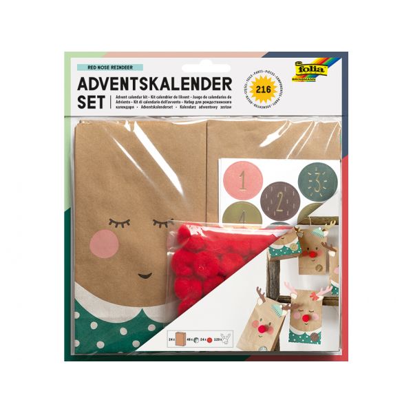 Folia Adventskalender – Reinsdyr med rød nese