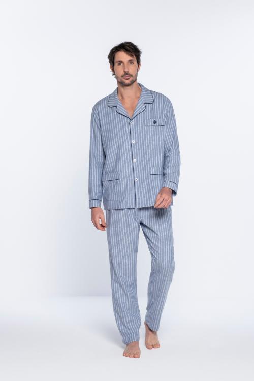 'Guasch' flanell herre pysjamas, blå