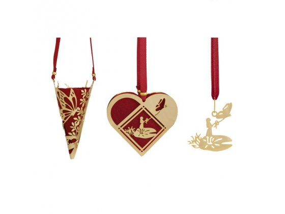 Ornament - 3 stk - Tommelise (Forgylt)