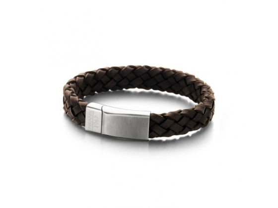 Dark Brown Braided Leather Bracelet