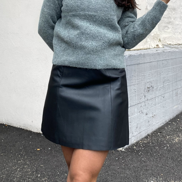 New Ibi Leather Skirt - Black  - Image 1