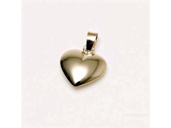 Gull hjerte 14kt. (12mm)