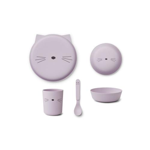 LIEWOOD - BRODY SPISESETT CAT LIGHT LAVENDER