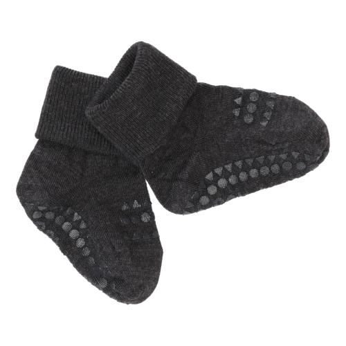 GOBABYGO | Non-slip Socks Wool - Dark Grey Melange