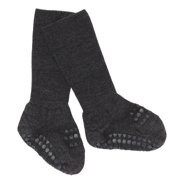 Non-slip Socks Wool - Dark Grey Melange - Image 2