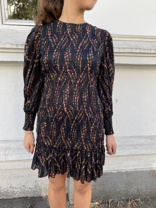 Cotton Organza Smocking Dress -  Midnight Field  - Image 1