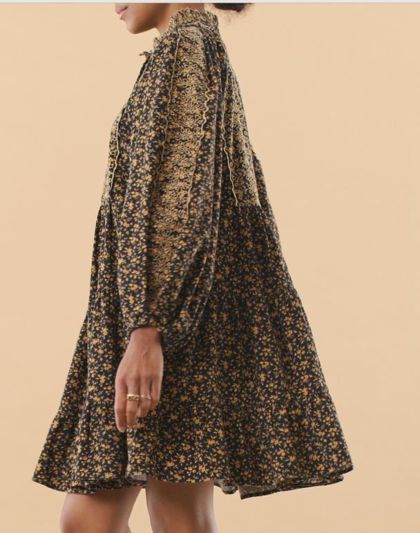 Baby Cord Shift Dress - Dark Blossom  - Image 3