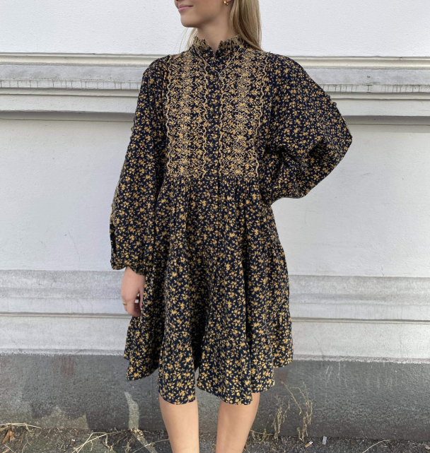 Baby Cord Shift Dress - Dark Blossom  - Image 1