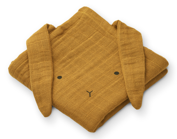 Hannah Muslin Klut 2-pk - Rabbit Golden Caramel
