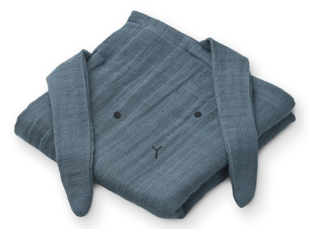 Liewood | Hannah Muslin Klut 2-pk - Rabbit Whale Blue