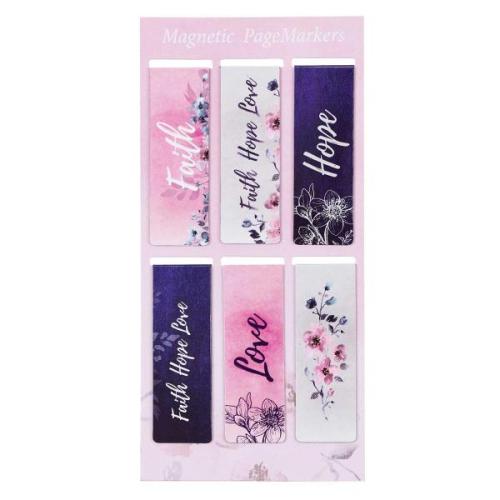 Magnetisk Bokmerke - Faith Hope Love (6 pk)