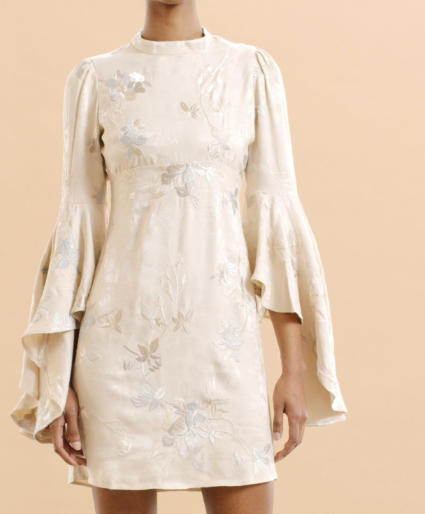 Jacquard Embroidery Mini Dress - Vintage - Image 2