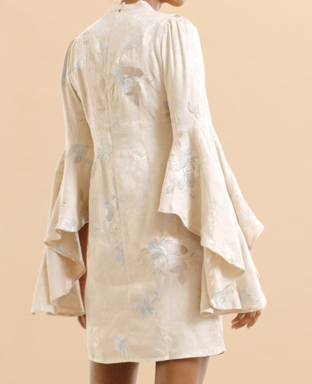 Jacquard Embroidery Mini Dress - Vintage - Image 3