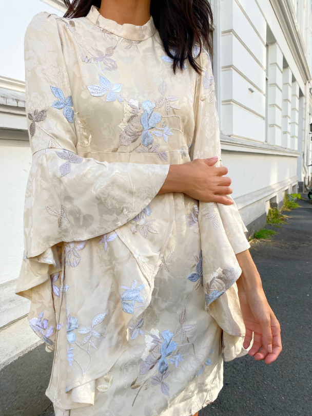 Jacquard Embroidery Mini Dress - Vintage - Image 5