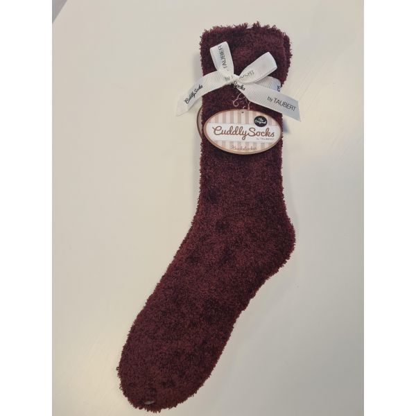 'Winter star' cuddly socks, vinrød