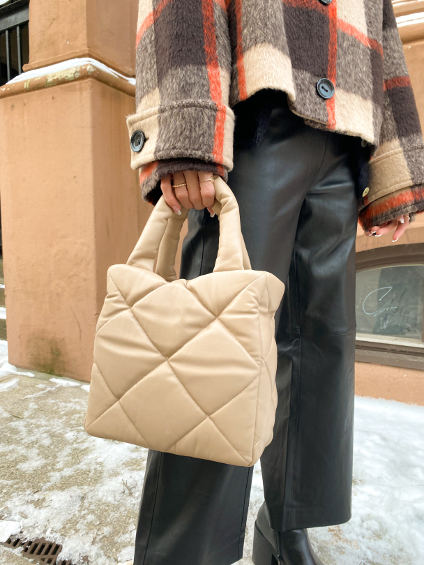 Rosanne Diamond Bag - Warm Beige  - Image 1